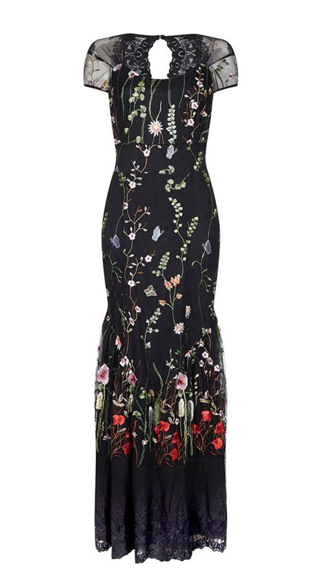 Gardens Of Delight Elegant Sirene Dress In Gorgeous Black Embroidered