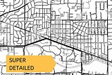 Printable Map of East Lansing MI With Street Names Michigan | Etsy