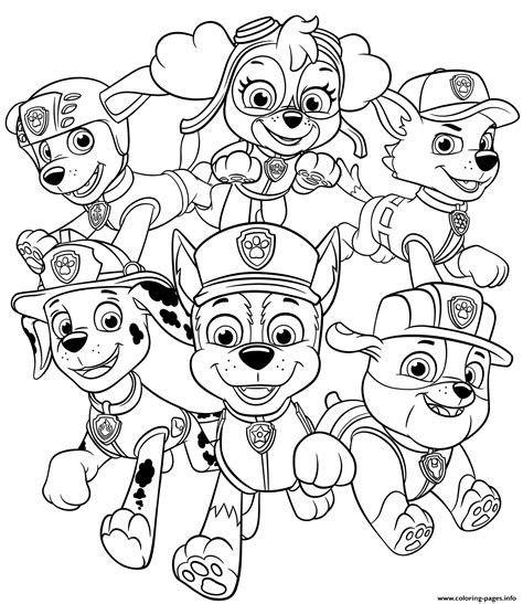 Print All Paw Patrol Pups Coloring Pages In 2021 Paw Patrol Coloring