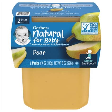 Gerber® 2nd Foods Pear Baby Food Tubs 2 Ct 4 Oz Fred Meyer