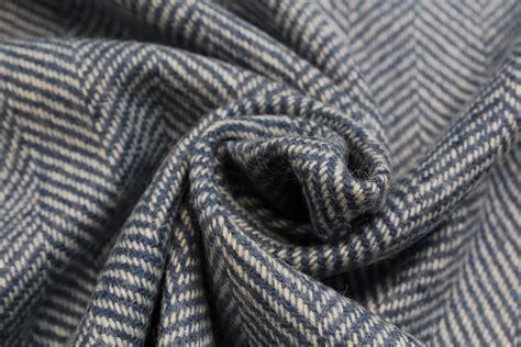 Pure New Wool Large Herringbone Tweed Fabric Cz18 Ebay
