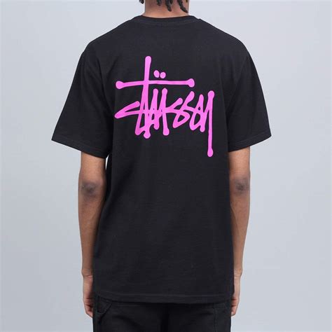 Stussy Basic Stussy T Shirt Black Pink Slam City Skates