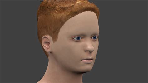 3d 3ds Realistic Child Boy Head Face