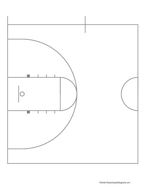 Printable Basketball Half Court Template Printable Templates