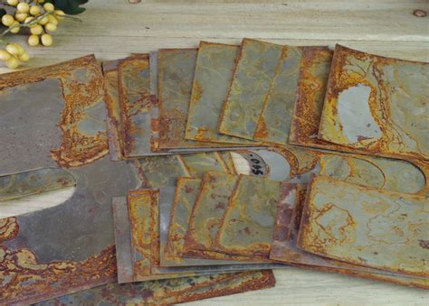 15 Thin Rusted Metal Pieces For Metal Art Industrial Salvage Etsy