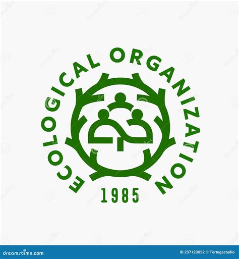 Ecological Organization Round Badge Logo Stock Vector Illustration Of