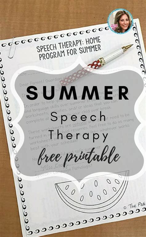 Summer Speech Therapy Free Printable Use This Parent Letter Along With