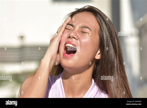 Filipina Female Under Stress Stock Photo Alamy
