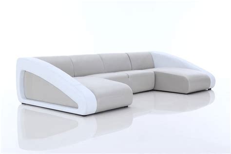 Contemporary Style Leather Curved Corner Sofa Oakland California Vig