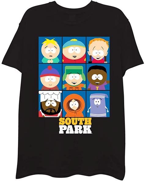 South Park Mens Logo Shirt Cartman Kenny Kyle And Stan Tee Classic