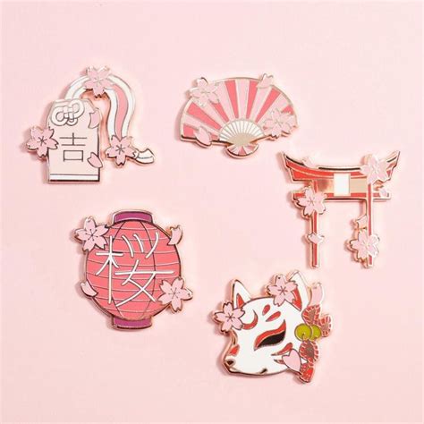 Cute Japanese Inspired In 2021 Enamel Pins Enamel Pin Collection