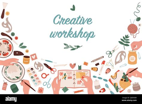 Creative Art Class And Craft Hobby Workshop Banner Vector Illustration
