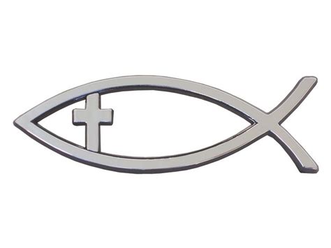 Christian Fish With Cross Emblem Large Adhesive Christian Fish