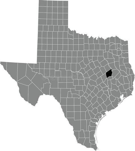 Location Map Of The Leon County Of Texas Usa Stock Vector