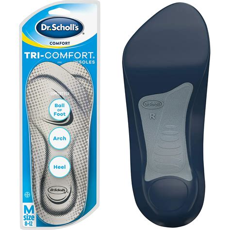 Dr Scholls Tri Comfort Foot Arch Supports Adult Gel Mens Size 8