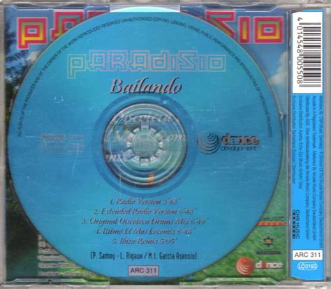 Paradisio Bailando Cdm Eurodance 90 Cd Shop