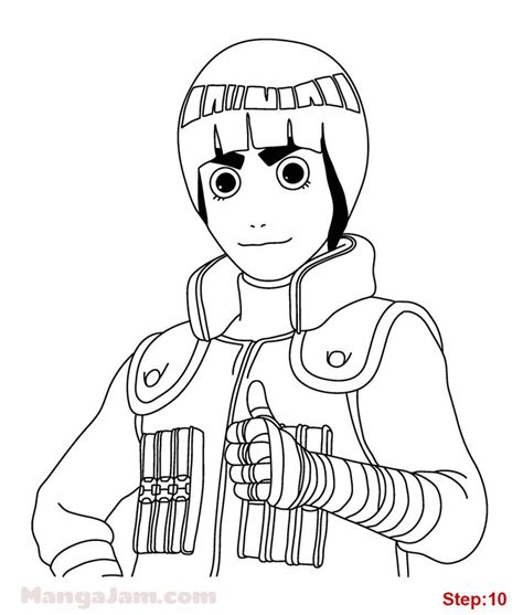 How To Draw Rock Lee From Naruto Coloring Pages Rock