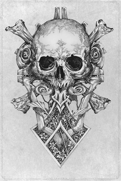 Skull By Vladgradobyk Tattoo Style Drawings Sketch Tattoo Design