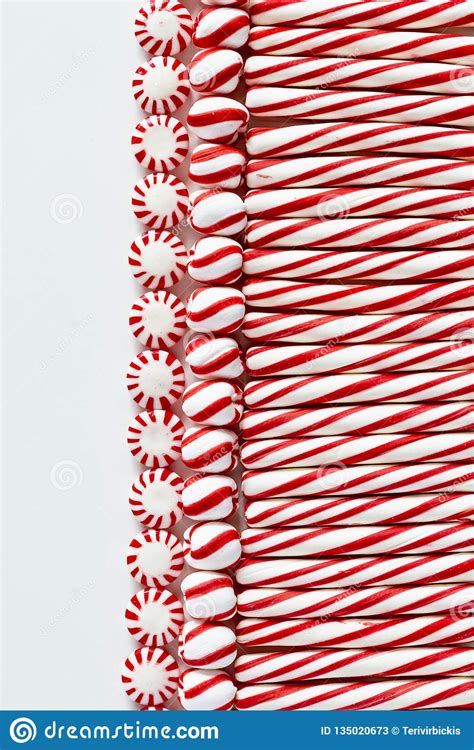Red And White Striped Peppermint Candies Stock Image Image Of View