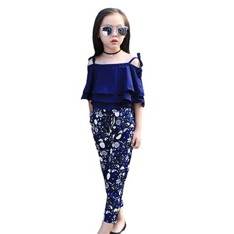 Girls Suits 2019 Summer Kids Girls Clothes Sets Cotton Sleeveless Print