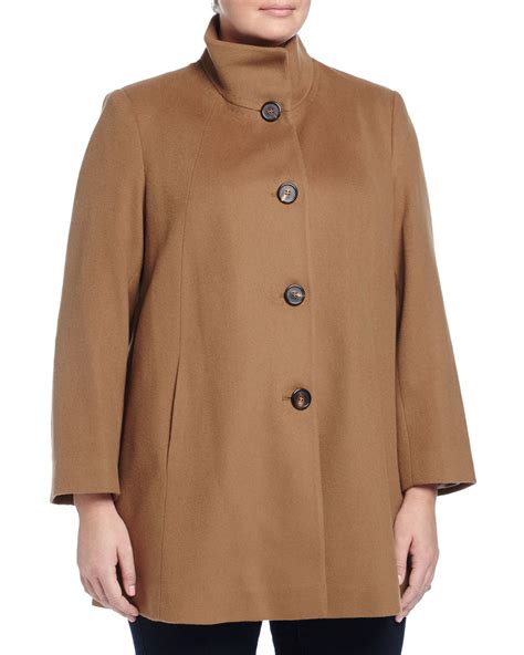 Fleurette Stand Collar Wool Coat In Natural Lyst