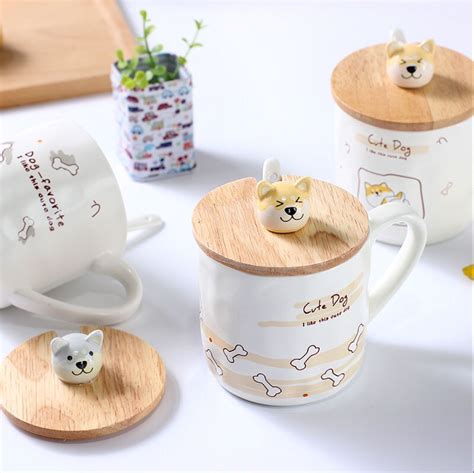 Adorable Dog Cartoon Ceramics Cup Originality Glass Three Dimensional