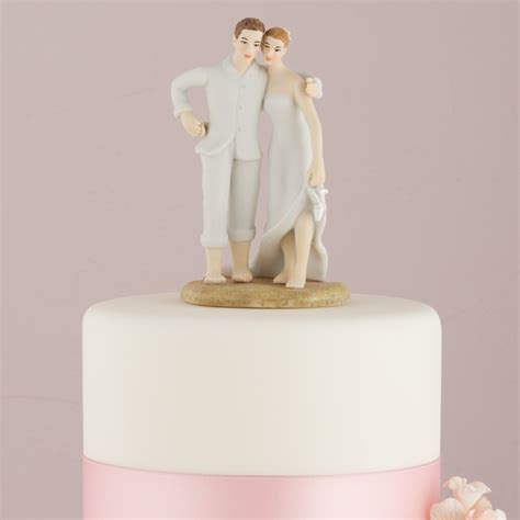 Bride And Groom Beach Theme Wedding Cake Topper