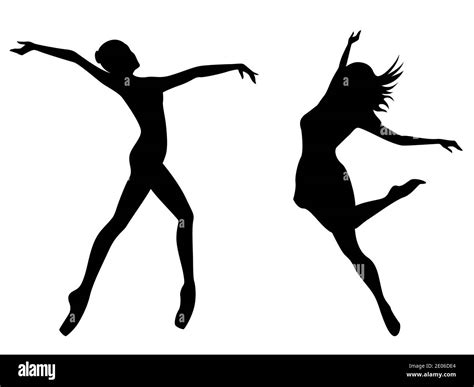 Resumen atractivo bailarín señoras bailarinas negro plantillas siluetas