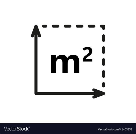 Square Meter Icon M Sign Flat Area In Royalty Free Vector