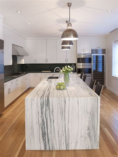 Marble Kitchen Island 36 Marbled Countertops To Ignite Your Kitchen