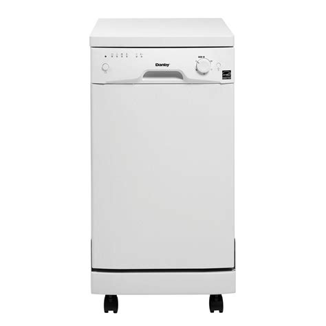 Danby 18 In Portable Dishwasher In White With 8 Place Setting Capacity