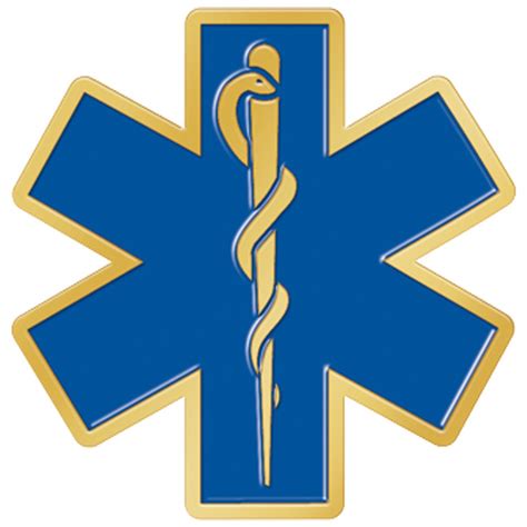 Star Of Life Lapel Pin With Thin White Line Presentation Card