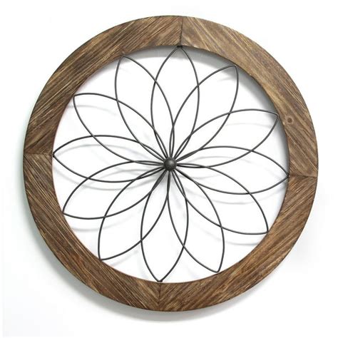 Stratton Home Decor Round Wood And Metal Medallion Metal Wall Decor