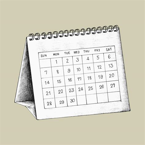 Hand Drawn Desk Calendar Illustration Download Free Vectors Clipart