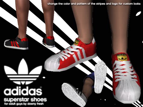 The Sims Resource Adidas SUPERSTAR Shoes For Guys Trefoil