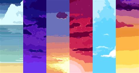 Artstation 2d Pixel Art Backgrounds 10 Sky And Cloud 3 Game Assets