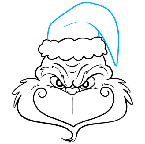 How To Draw An Easy Grinch Face Really Easy Drawing Tutorial