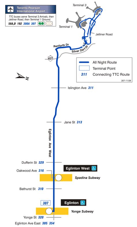 307 Eglinton West Night 1987 2015 Transit Toronto Surface Route