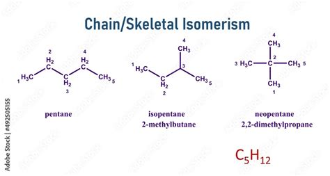 Ilustracja Stock Chain Isomerism Is Also Known As Skeletal Isomerism