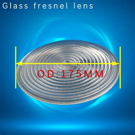 Diameter 175mm 2000w Plano Convex Glass Fresnel Lens For Lamp And Led