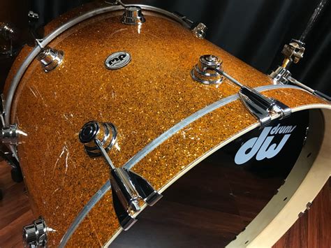 Dw Drums Sets Collectors Pure Maple 333 Burnt Orange Glass Drum