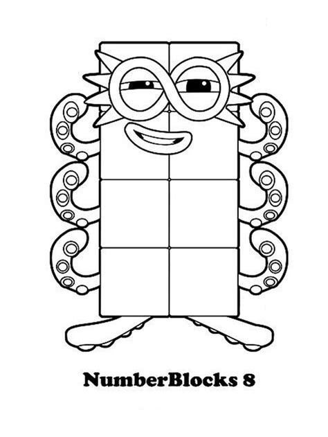 Number 6 coloring page tag printable number coloring pages sing. Numberblocks 8 Coloring Page - Free Printable Coloring ...