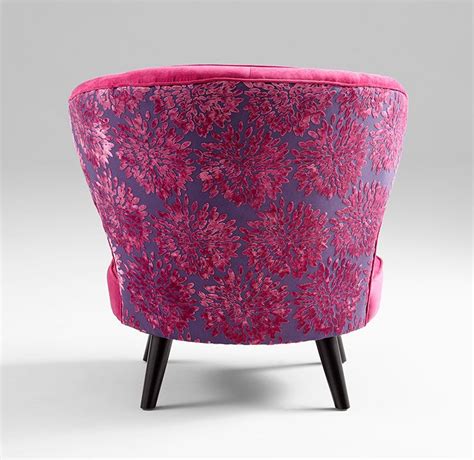Shop with afterpay on eligible items. Hot Pink Purple Velvet Accent Chair Round Floral Pattern ...