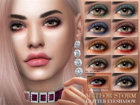 The Sims Resource Meteor Storm Glitter Eyeshadow N74 By Pralinesims