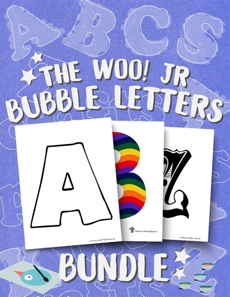 Printable Pdf Bubble Letters Bundle Pdf Printables From Woo Jr Kids