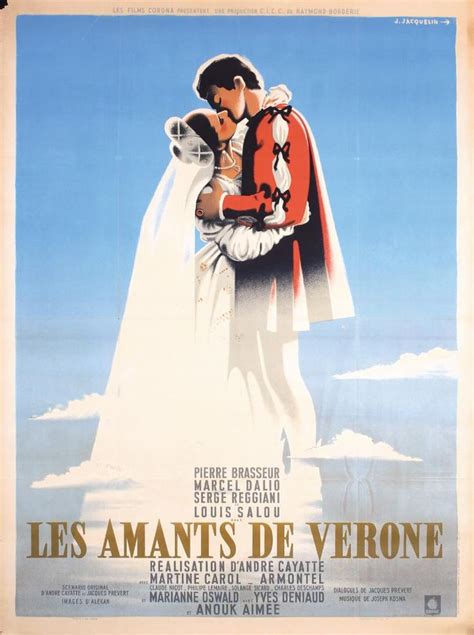 The Poster For Les Amants De Verone Shows A Bride And Groom Embracing