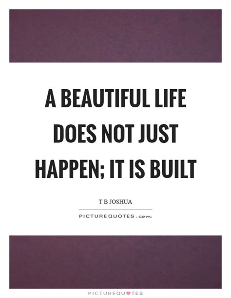A Beautiful Life Does Not Just Happen It Is Built Picture Quotes