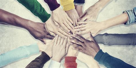 People Hands Together Unity Team Cooperation Concept Stock Photo
