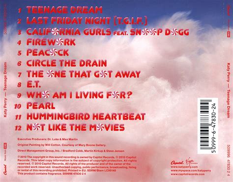 Katy Perry Teenage Dream Album