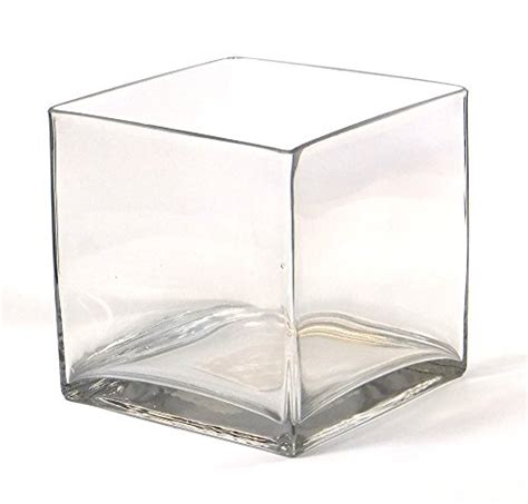 Vasefill Clear Square Glass Vase Cube 6 Inch 6 X 6 X 6 Vases 6x6x6 Home And Kitchen